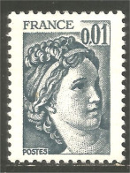 349 France Yv 1962 Sabine De Gandon 1c Gris Grey MNH ** Neuf SC (1962-1b) - 1977-1981 Sabine De Gandon