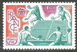 349 France Yv 1961 Ping-pong Tennis De Table MNH ** Neuf SC (1961-1b) - Tafeltennis