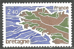 349 France Yv 1917 Région Bretagne Carte Map MNH ** Neuf SC (1917-1b) - Geographie