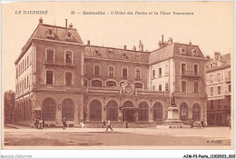 AJMP3-0171 - POSTE - GRENOBLE - L'HOTEL DES POSTES ET LA PLACE VAUCANSON - Poste & Postini