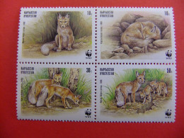 111 KYRGYZSTAN 1999 / PROTECCION De La FAUNA WWF RENARD - ZORRO / YVERT 135 /138 ** MNH - Kirghizstan