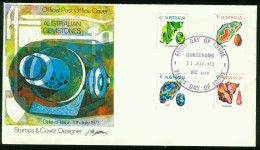Fd Australia FDC 1973 MiNr 530-533 | Gemstones. Chrysoprase Agate Opal  Rhodonite (Dandenong) #fdc-3001 - Sobre Primer Día (FDC)