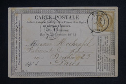 FRANCE - Carte Précurseur De Hirson Pour Paris En 1876 - L 151626 - Precursor Cards