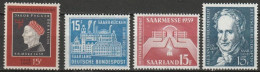 Saarland1959 Mi-Nr.445 - 448 ** Postfrisch Jahrgang Komplett (1250) - Nuevos