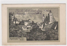 39045302 - Federzeichnung Ingolstadt. Obere Pfarrkirche Gelaufen 1928 Eckbug Oben Links, Sonst Gut Erhalten - Ingolstadt