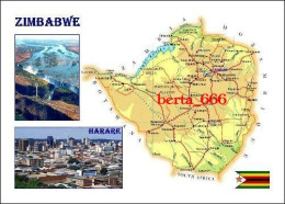 Zimbabwe Country Map New Postcard * Carte Geographique * Landkarte - Simbabwe