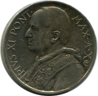 5 LIRE 1931 VATICAN Coin Pius XI (1922-1939) Silver #AH333.16.U.A - Vaticano
