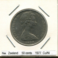 50 CENTS 1977 NEW ZEALAND Coin #AS226.U.A - New Zealand