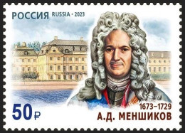RUSSIA 2023-80 Royalty: Menshikov - 350, Statesman, Army Leader, MNH - Familias Reales