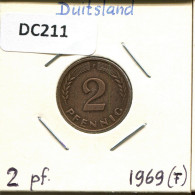 2 PFENNIG 1969 F BRD ALEMANIA Moneda GERMANY #DC211.E.A - 2 Pfennig