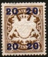 BAYERN, ALTDEUTSCHLAND ,1920, MI 177, STAATSWAPPEN AUF ORNAMENT, POSTFRISCH, NEUF, - Neufs