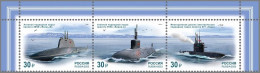 RUSSIA 2023-74 Military Transport: Navy. Submarines. Top Strip, MNH - Submarines