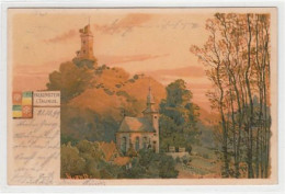 39093802 - Falkenstein Bei Koenigstein Im Taunus, Lithographie. Kirche Mit Ruine Gelaufen, 1899. Gute Erhaltung. - Königstein