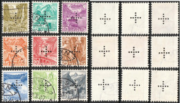 Schweiz Suisse 1937: OFFICIEL II N° 19y-27y Kreuz-Perforation + En Croix Mit Stempel Obliterée Used (Zu CHF 217.00) - Officials