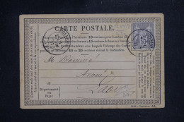 FRANCE - Carte Précurseur De Colligis Pour Laon En 1877 - L 151658 - Cartes Précurseurs