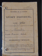 Livret Militaire, Classe 1950 + Titre De Libération Anticipée - Documents