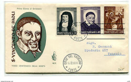 Vaticano FDC Venetia 1960 San Vincenzo  Non Viaggiata - FDC