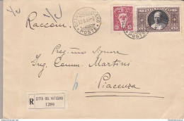 1933 Vaticano , N. 19 + 32 Su Lettera Raccomandata Per Piacenza - FDC
