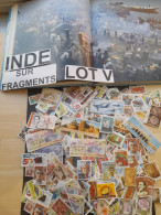 INDE VRAC 80g LOT V  ,SUR FRAGMENTS, MODERNES, GRANDS FORMATS 印度散装 80 克 V 批，碎片，现代，大规格 LARGE ON PAPER MIX - Alla Rinfusa (max 999 Francobolli)