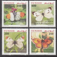 2014 Tunisia Tunisie Butterflies Papillions  Complete Set Of 4 MNH - Tunisia (1956-...)