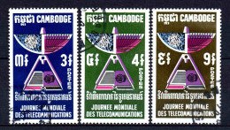 Cambodge - 1970  - Télécommunications - N° 235 à 237     -  Oblit - Used - Cambodia