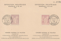 Bloc Au Type Sage De L Exposition Philatelique  Montpellier Mai 1939 - Briefmarkenmessen