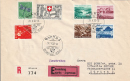 Suisse Lettre Recommandée Par Exprès Glarus 1952 - Marcophilie