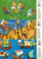 GF224 - 3 GRANDES IMAGES - 19.5 X 9 CM - BISCUITS BROSSARD - SAINT JEAN D'ANGELY - FOOTBALL / BATEAUX / PLAGE - Sonstige & Ohne Zuordnung