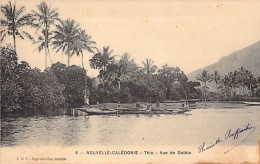 Nouvelle Calédonie - Thio - Vue De Dothio - Canaques - Pirogue - Animé - Carte Postale Ancienne - Nouvelle-Calédonie