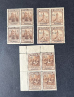 (M) Mozambique 1925 Postal Tax Complete Set In Block Of 4 - MNH - Mozambique