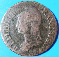 Cinq Centimes Dupré, Grand Module; An 8/7, W/A, TB30, Sans Point Après Centimes - 1792-1804 Erste Französische Republik