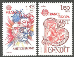 350 France Yv 2085-2086 Europa 1980 Célébrités MNH ** Neuf SC (2085-2086-1b) - 1980