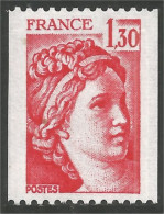 350 France Yv 2063 Sabine De Gandon 1 F 30 Rouge Red 1979 Roulette Coil MNH ** Neuf SC (2063-1b) - 1977-1981 Sabina Di Gandon