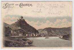 39091402 - Cochem, Lithographie. Burg Gelaufen, 1897. Vorder- Und Rueckseite Leicht Fleckig, Sonst Gut Erhalten - Cochem