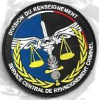 Ecusson PVC GENDARMERIE DIVISION DU RENSEIGNEMENT SCE CENTRAL CRIMINEL - Police
