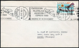 Madrid - Edi O 2448 - Mat Rodillo "Exposición Filatélica Aviación Y Espacio 1980 - 4/12/80" - Cartas & Documentos