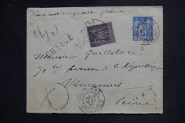 FRANCE - Entier Postal Sage  En Chargé Vouziers > Vincennes En 1901, Complément Sage 10 Ct - Timbre Manquant - L 151697 - Standard- Und TSC-Briefe (vor 1995)