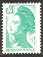 351 France Yv 2181 Liberté De Gandon 20c émeraude Emerald MNH ** Neuf SC (2181-1b) - 1982-1990 Liberty Of Gandon