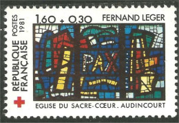351 France Yv 2176 Croix-Rouge Église Audincourt Church Paix Peace MNH ** Neuf SC (2176-1b) - Glas & Brandglas