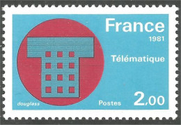 351 France Yv 2130 Télématique Informatique Ordinateur Computer MNH ** Neuf SC (2130-1) - Informatik