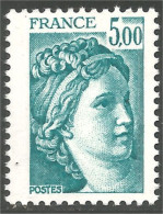 351 France Yv 2123 Sabine De Gandon 5f Bleu Blue MNH ** Neuf SC (2123-1b) - 1977-1981 Sabine (Gandon)
