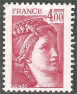 351 France Yv 2122 Sabine De Gandon 4f Carmin Carmine MNH ** Neuf SC (2122-1b) - 1977-1981 Sabine Van Gandon