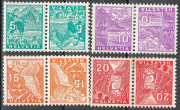 Schweiz Suisse 1936: Kehrdrucke (Buchdruck) Tête-bêche (typographie) Zu+Mi K 28-K31 * Falzspur MLH (Zu CHF 32.00 -50%) - Tete Beche