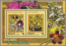 BEQUIA GRENADINES 2014 MNH Orchids Of Caribbean 1412 S/S – OFFICIAL ISSUE – DHQ49610 - Orchids