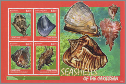 CANOUAN GRENADINES 2014 MNH Shells Of The Caribbean 1408 M/S – OFFICIAL ISSUE – DHQ49610 - Muscheln