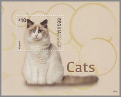 BEQUIA GRENADINES 2014 MNH Cats Katzen 1419 S/S – OFFICIAL ISSUE – DHQ49610 - Gatti