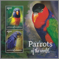 ANTIGUA & BARBUDA 2014 MNH Parrots Papageien 1405 S/S – OFFICIAL ISSUE – DHQ49610 - Perroquets & Tropicaux