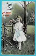 * Fantaisie - Fantasy - Fantasie (Enfant - Child - Kind) * (A.W. Serie 121/2) Je Pense à Vous, Hirondelle, Zwaluw Fleurs - Ritratti