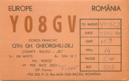 Romania Radio Amateur QSL Post Card Y03CD Y08GV - Radio Amateur