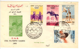 SYRIA - UAR - 1960 FDC Michel V84-87 - Olympic Summer Games - Basketball Swimming Concours Hippique - Syrien